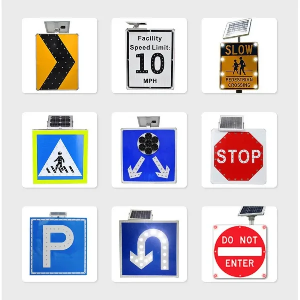 LED Solar Warning Sign